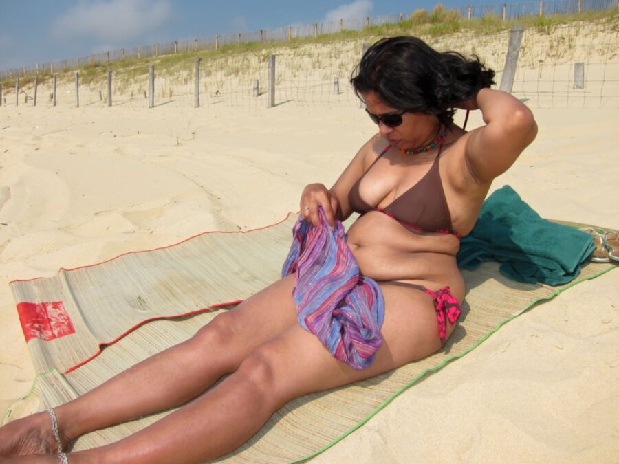 Free porn pics of indian desi milf wife chubby mature bikini beach exposed public  2 of 46 pics