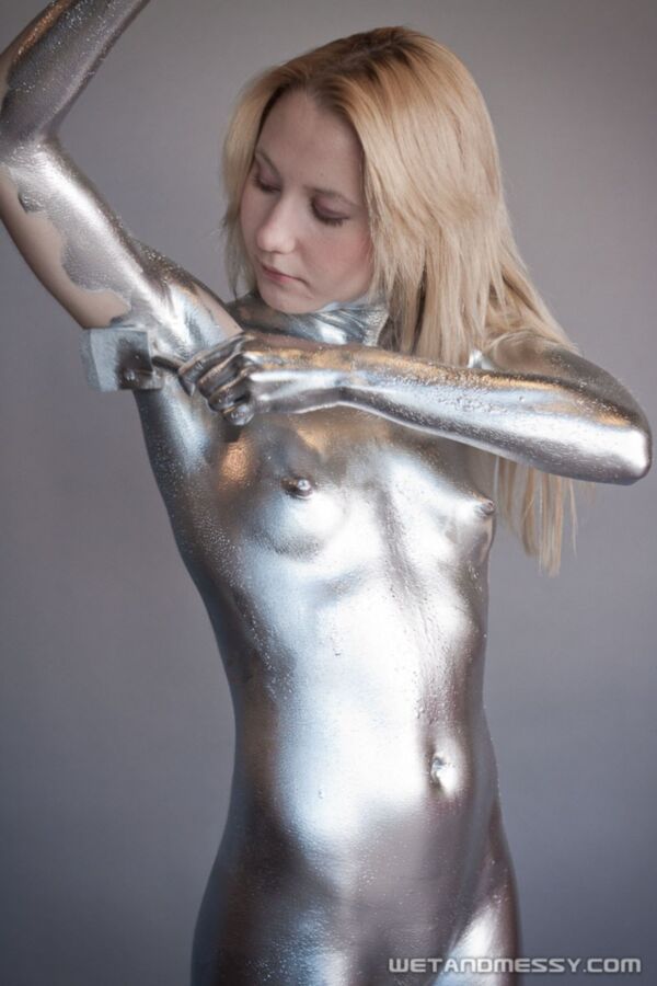 Free porn pics of Silver Paint 23 of 40 pics