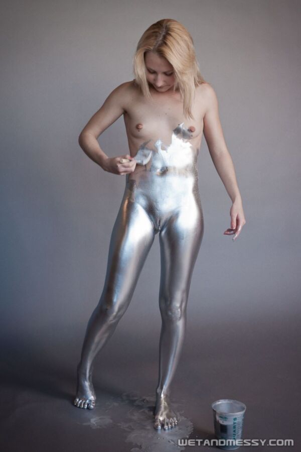 Free porn pics of Silver Paint 12 of 40 pics