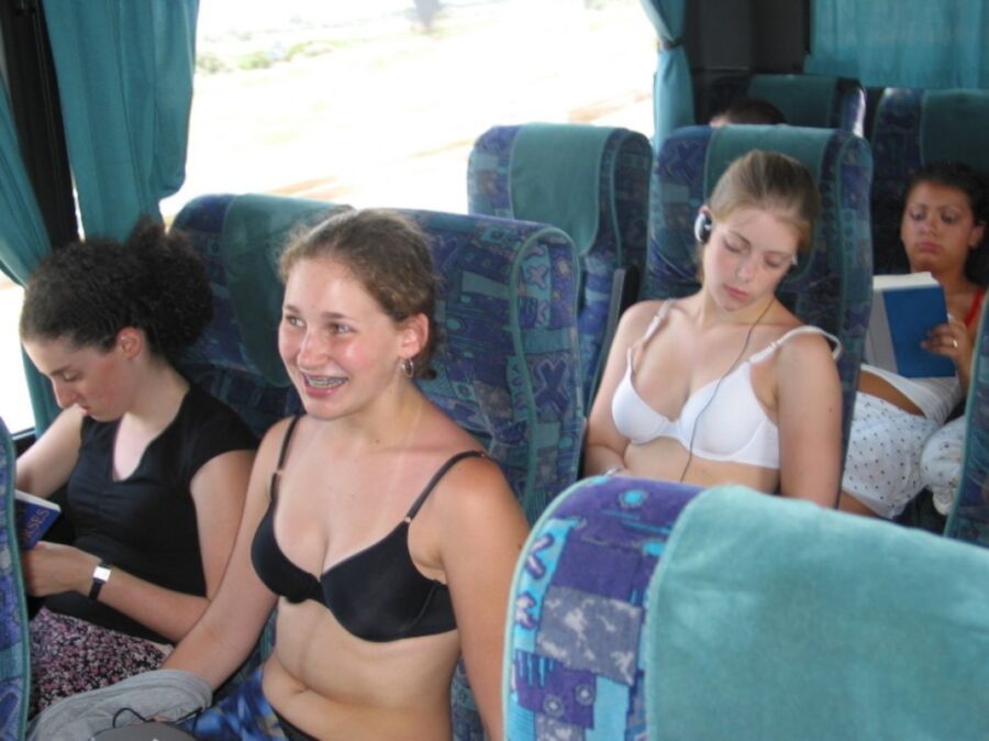 Free porn pics of Schoolgirls messing around on school trip 3 of 11 pics