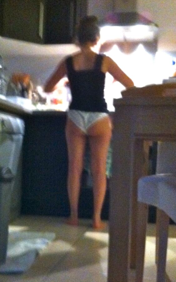 Free porn pics of MY WIFE in her kitchen s pantie 1 of 20 pics
