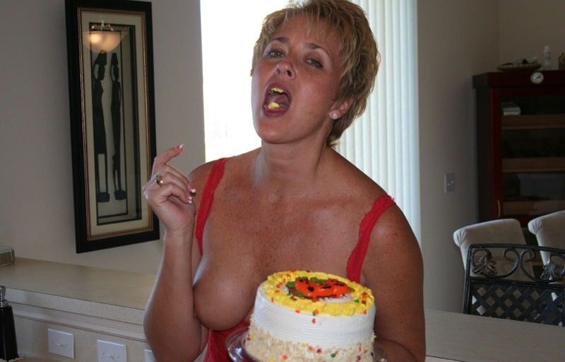 Free porn pics of MILF Tracy : Fun With Birthday Cake 3 of 103 pics