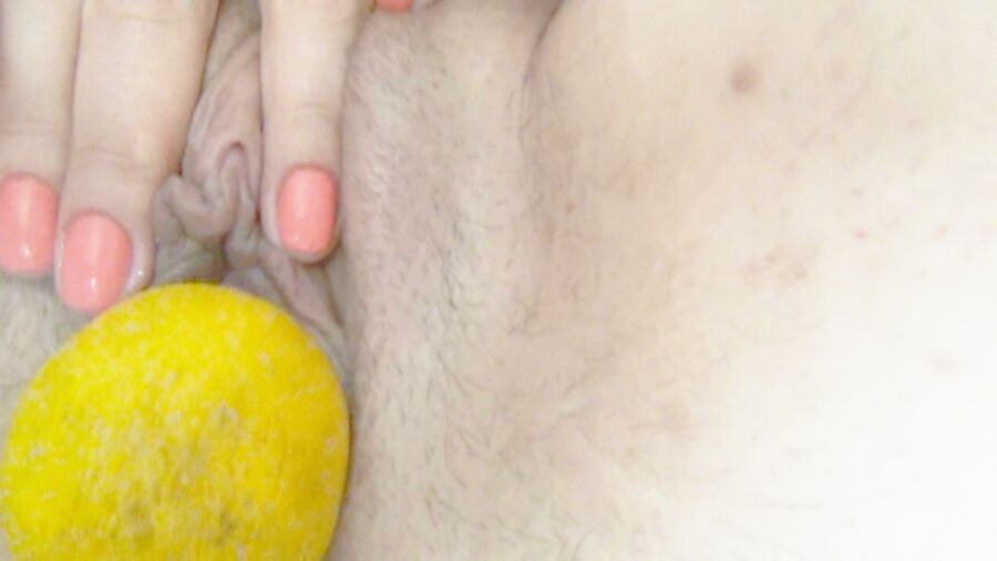Free porn pics of MARY PULLING OUT THE LEMON FROM PUSSY 6 of 6 pics