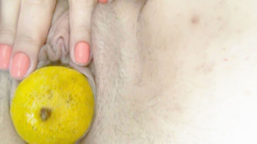 Free porn pics of MARY PULLING OUT THE LEMON FROM PUSSY 5 of 6 pics