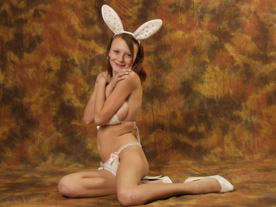 Free porn pics of Marina modeling in a Bunny Costume 3 of 79 pics