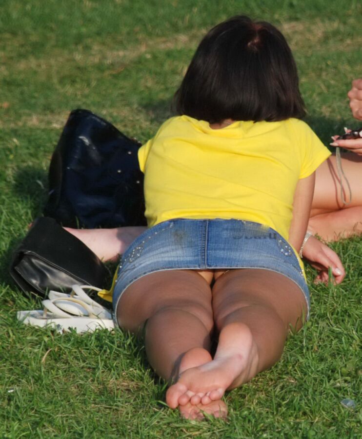 Voyeuy Upskirts Lying In The Park The Best Of