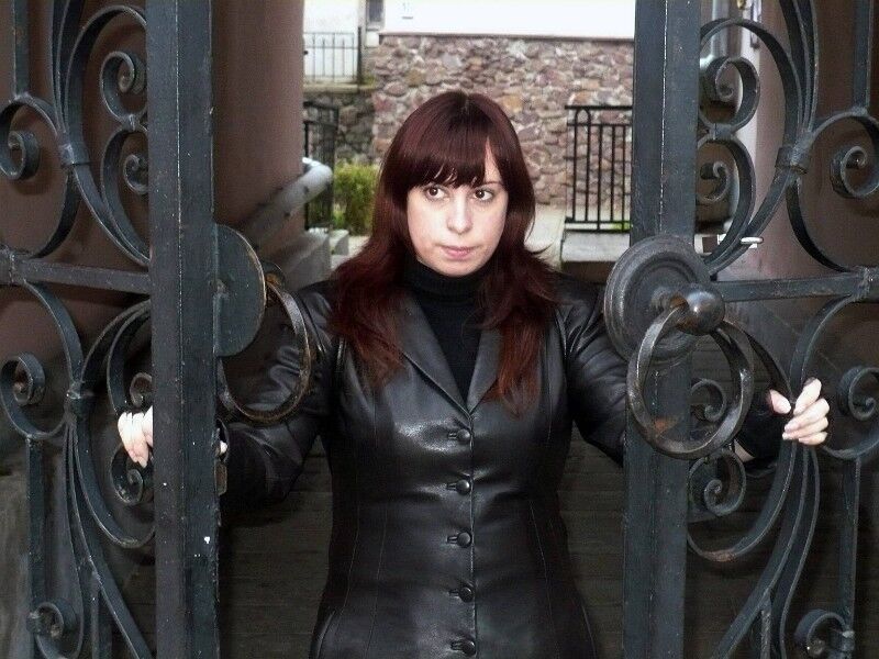 Free porn pics of Brunette Woman in leather coat 5 of 5 pics