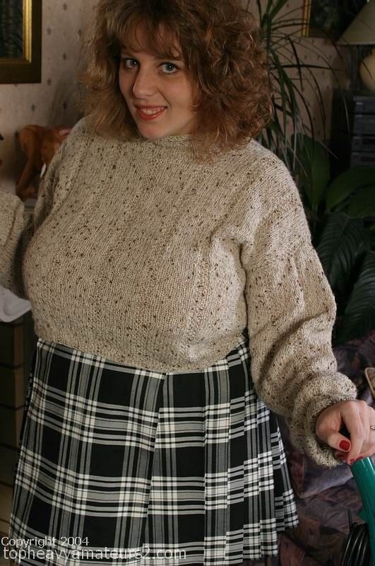 Free porn pics of Big British tart in a chunky jumper. And out of it. 1 of 28 pics
