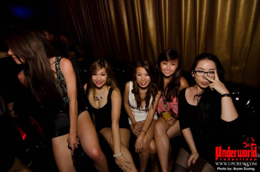 Asian clubbing upskirt. Almost nip slip. 1 of 11 pics