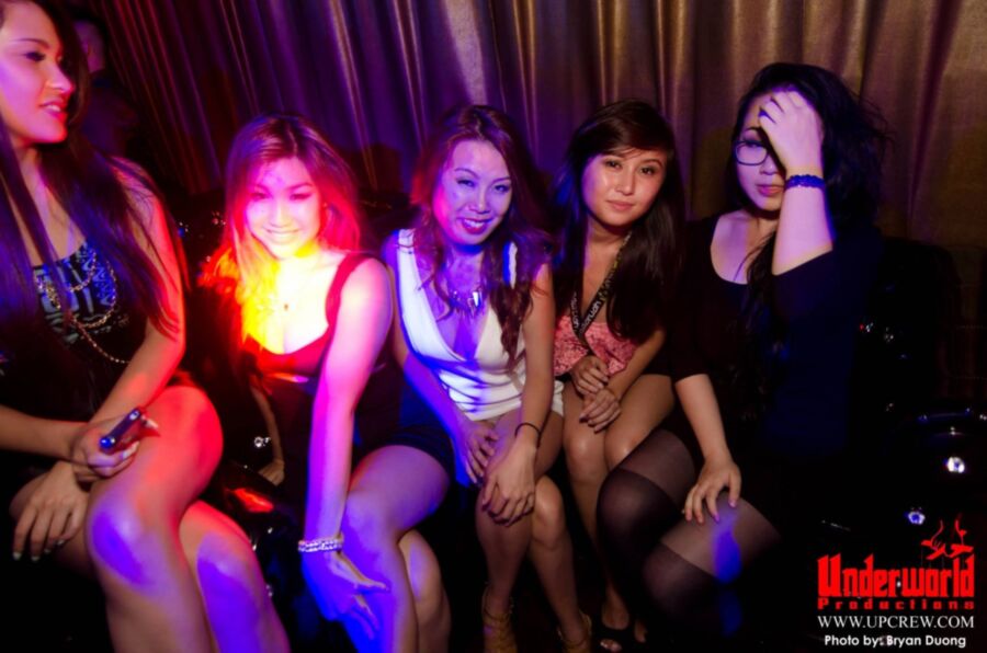 Free porn pics of Asian clubbing upskirt. Almost nip slip. 2 of 11 pics