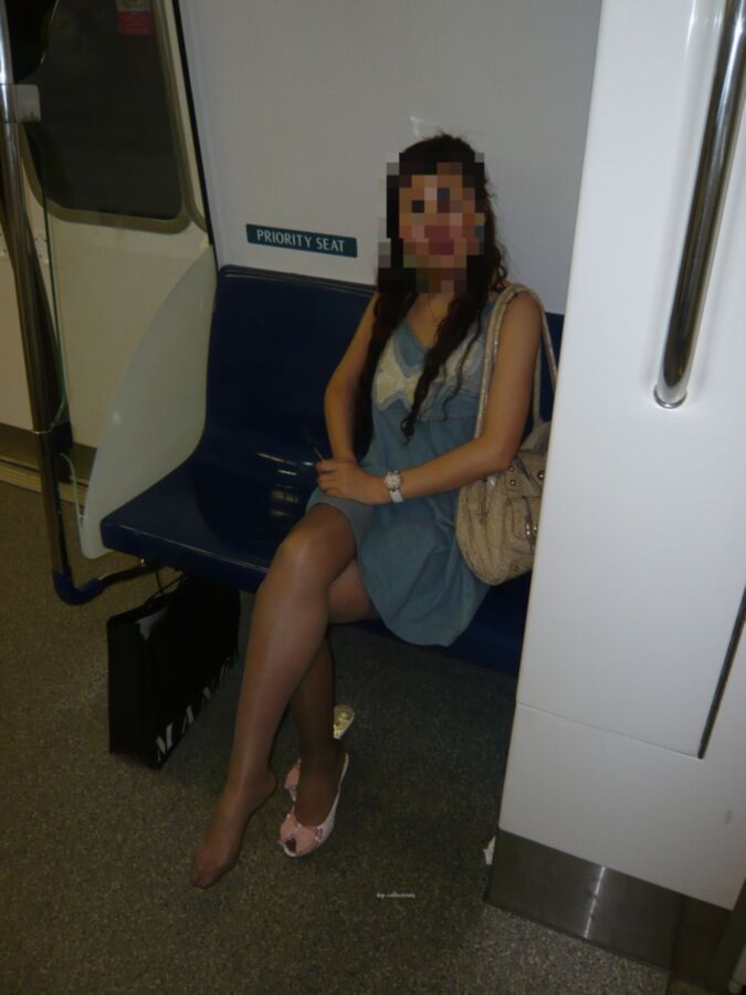 Free porn pics of Candid nylons  (trains & subway)  17 of 85 pics