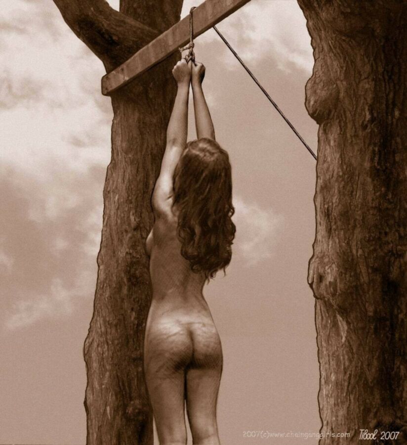 And the Nude women being stretched with chains Consider, Nude women being stretched with chains
