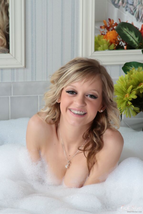 Free porn pics of Cali Skye in bubble bath 9 of 60 pics