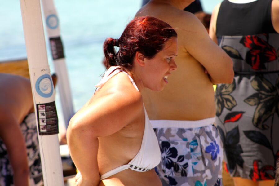 Free porn pics of Large young woman in bikini in Platys Gialos, Mykonos 4 of 5 pics